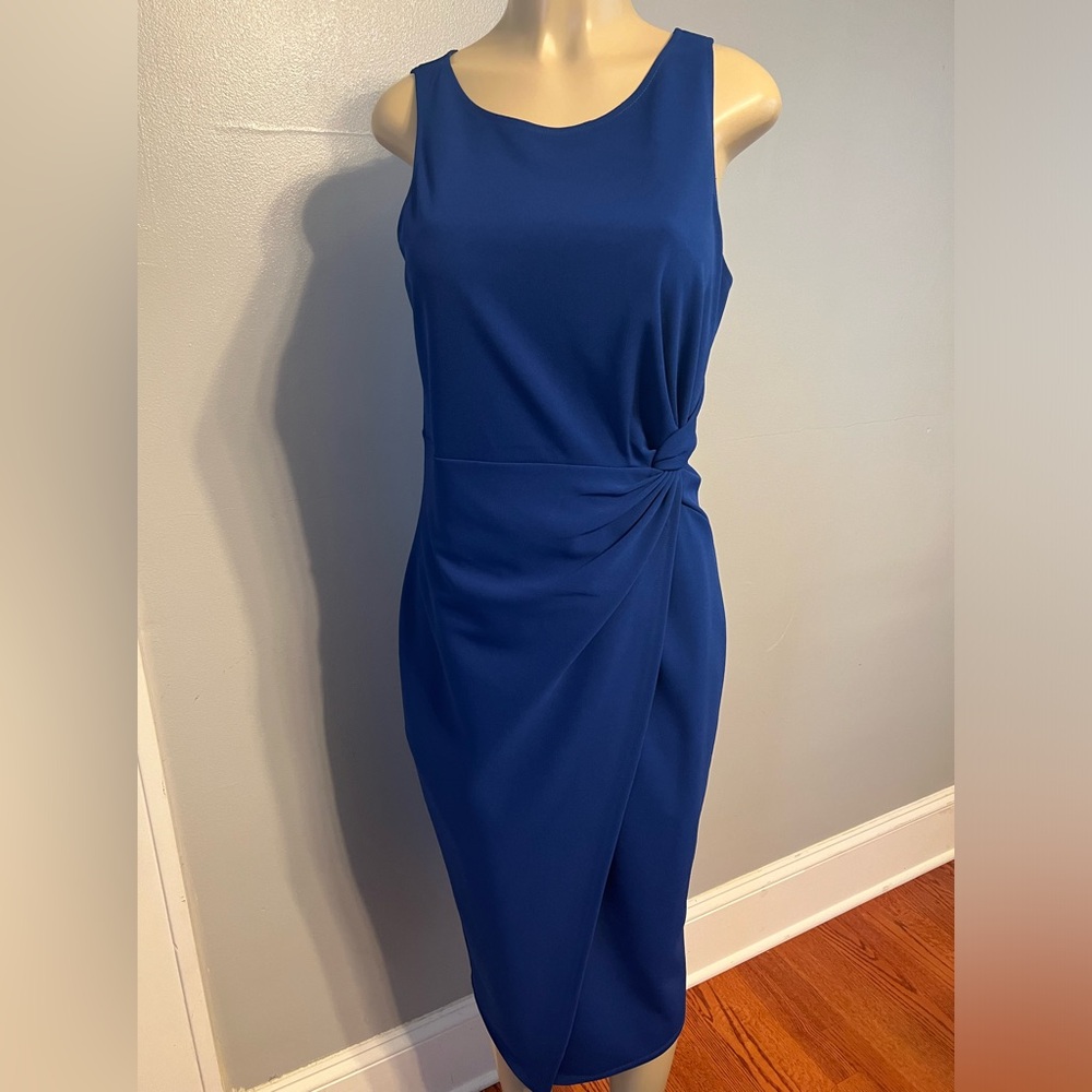 Sleeveless Faux Wrap Dress